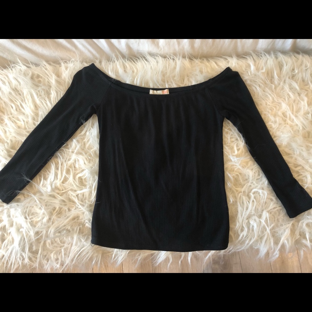 Black off shoulder top